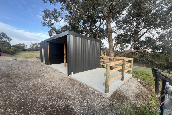 Paddock box structure built by End to End Carpentry